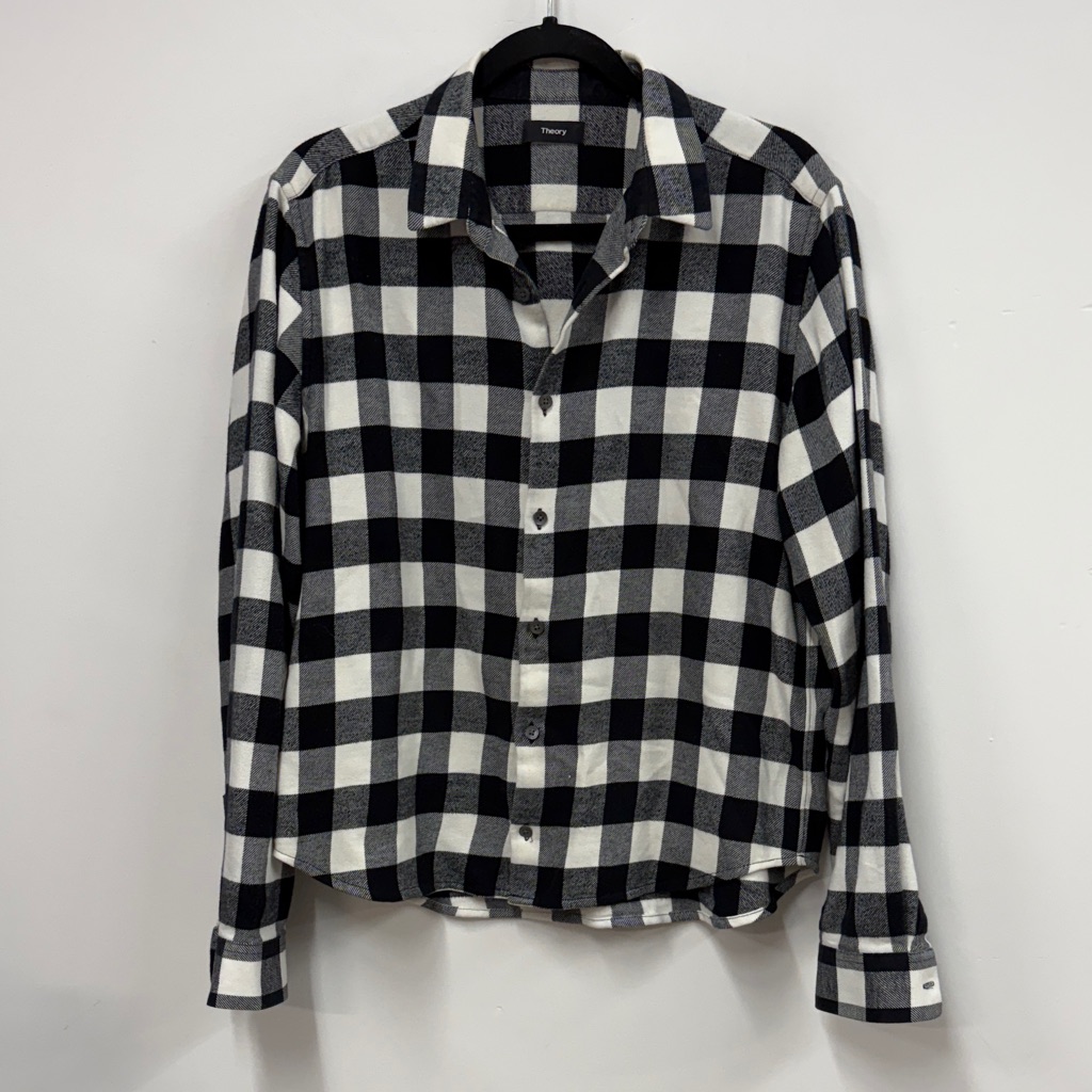 Theory Black And White Checked Button-Down Shirt